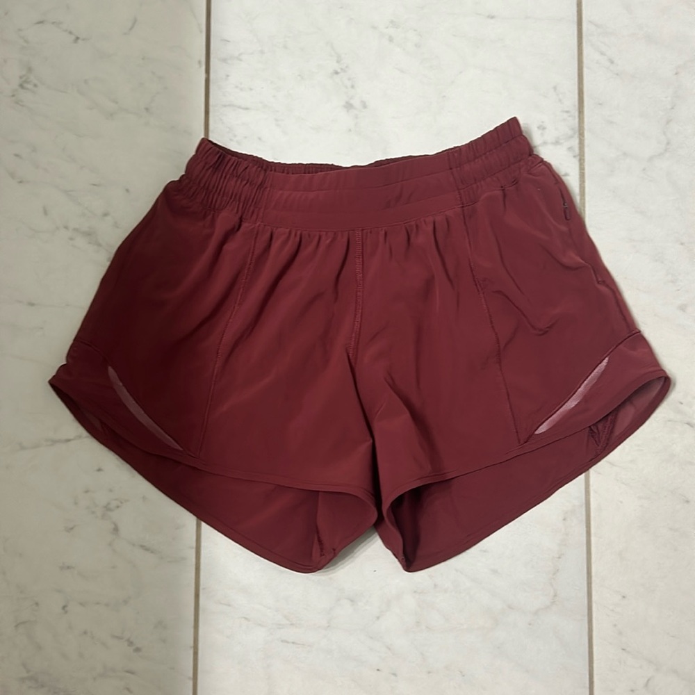 Maroon Lulu shorts size 4, 4 inch